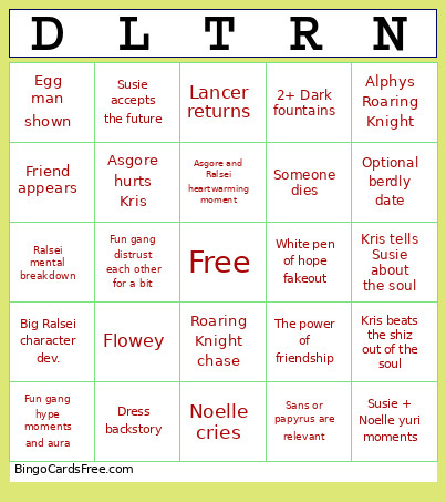 Dsiaisheiwkntnf Bingo Card