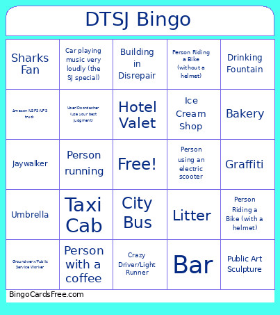 DTSJ Bingo Card