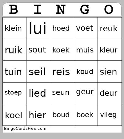Dubbel vokaalklanke Bingo