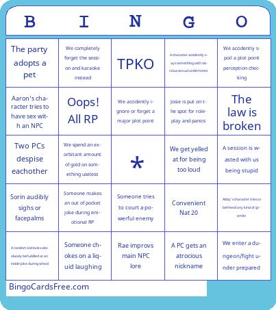 Dumbasses Play dnd Bingo