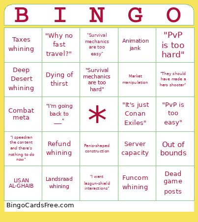 Dune Awakening Release Bingo Card