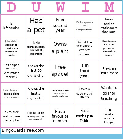 DuWIM Bingo Card