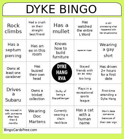 DYKE Bingo Card 2