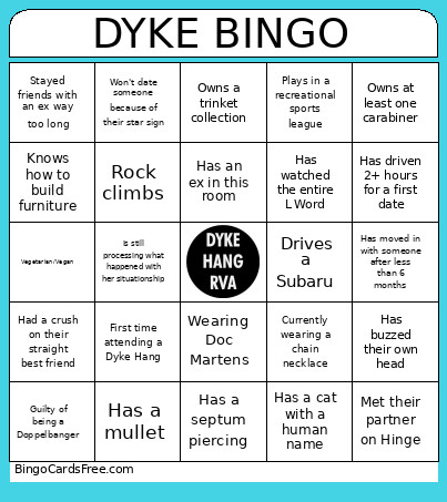 DYKE Bingo Card