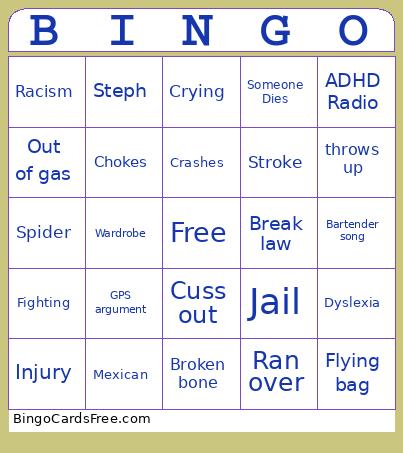 E&L Nighttime Drives Bingo Card