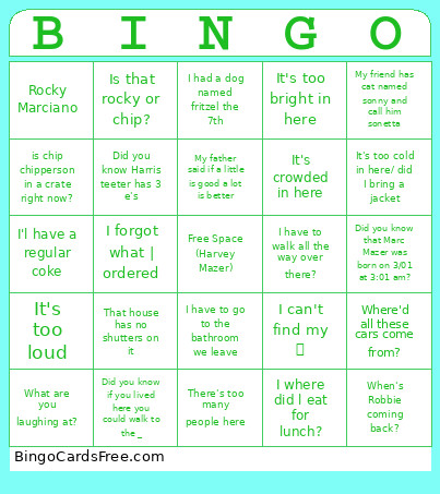 E Mazer Bingo Card
