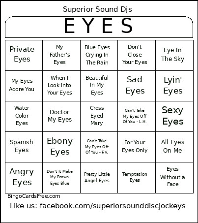 E Y E S Bingo Card