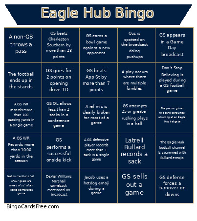 Eagle Hub Bingo Card