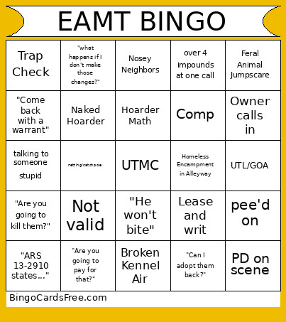 EAMT Bingo Card