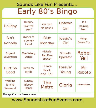 Early 80’s Bingo