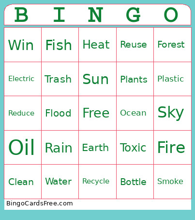 Earth Bingo Card