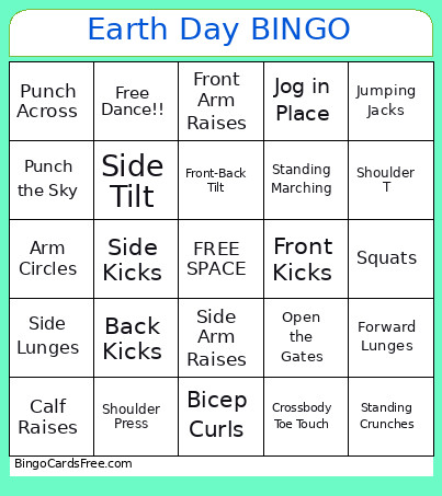 Earth Day Bingo Card