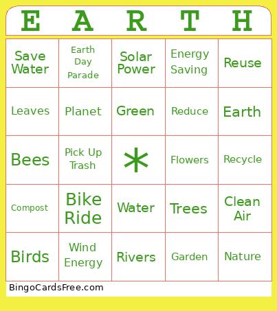 Earth Day Bingo