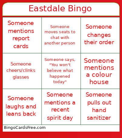 Eastdale Bingo Card