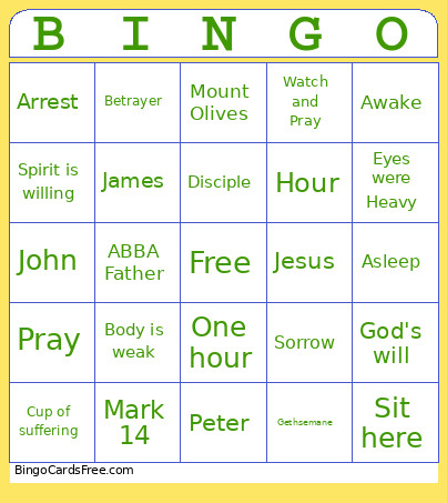 Easter Bingo Card