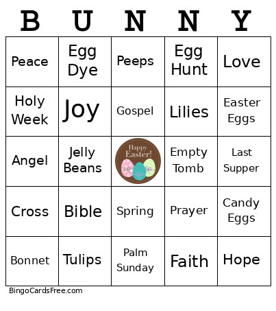 Easter Bingo Card