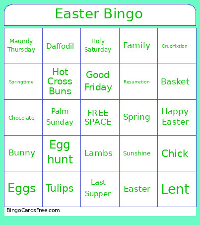 Easter Bingo Card 2