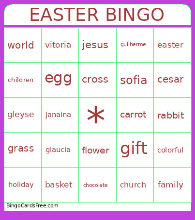 EASTER Bingo Card 3