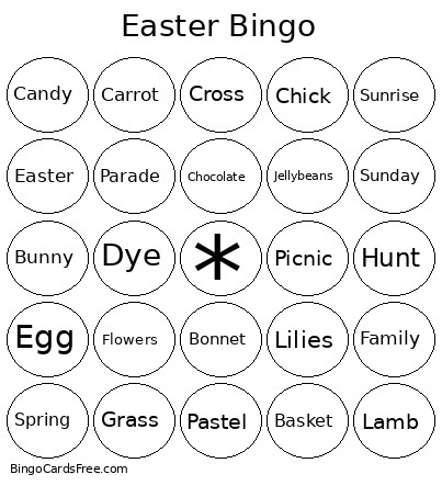 Easter Bingo Card 2