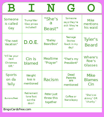 Easter Bingo Card