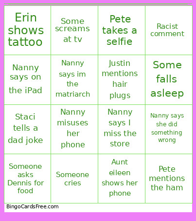 Easter Bingo Card