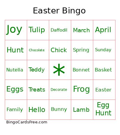 Spring Bingo Cards Free Pdf Printable Game, Title: Easter Bingo