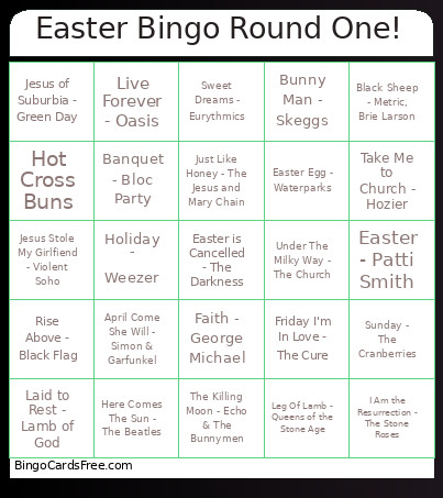 Easter Round One! Bingo Card