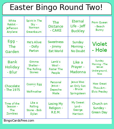 Easter Round Two! Bingo Card