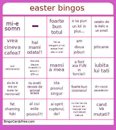 Easter S Bingo Card