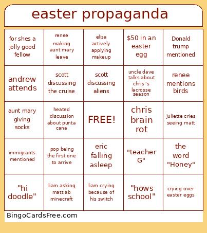 easter propaganda  Bingo