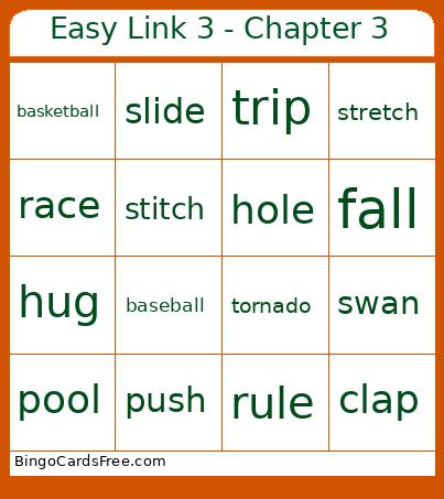 Easy Link 3 - Chapter 3 Bingo Card
