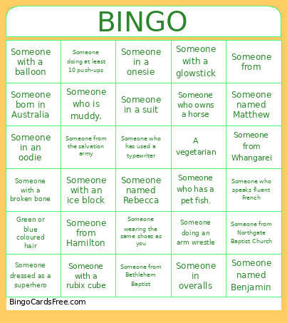 EC Camp Bingo Card