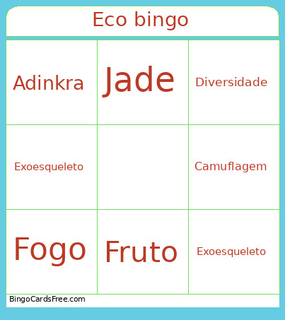 Eco Bingo Card