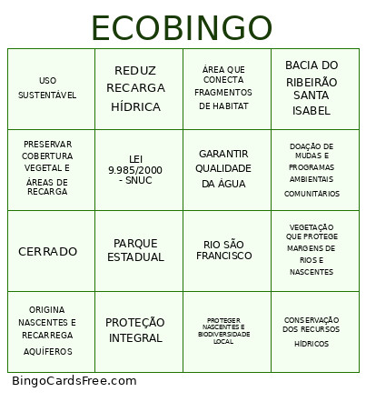 ECO Bingo Card