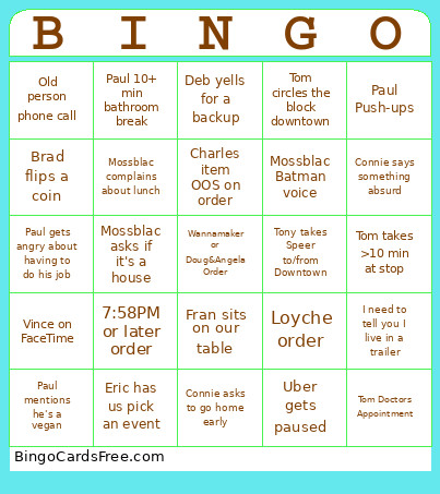 Ecomm Bingo Card 2