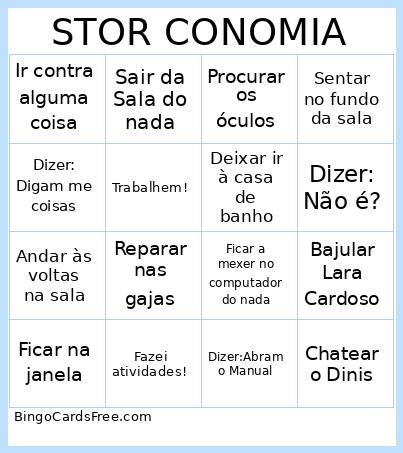 Economias Stores Bingo Card