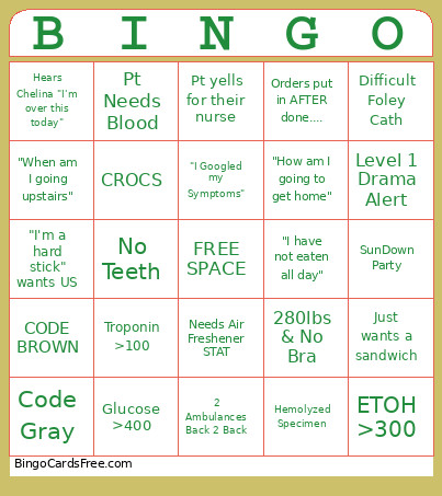 ED Bingo Card