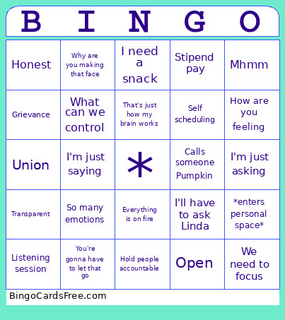ED Leader Offsite Bingo Card