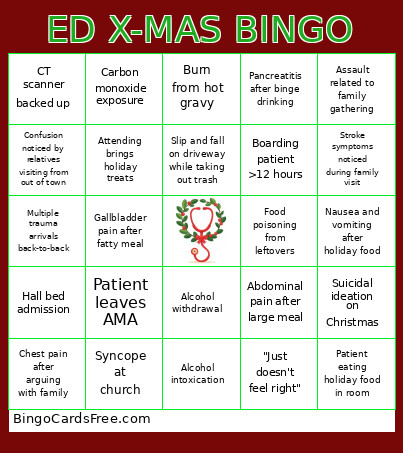 ED X-MAS Bingo Card