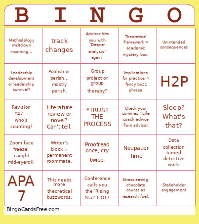EDD Bingo Card