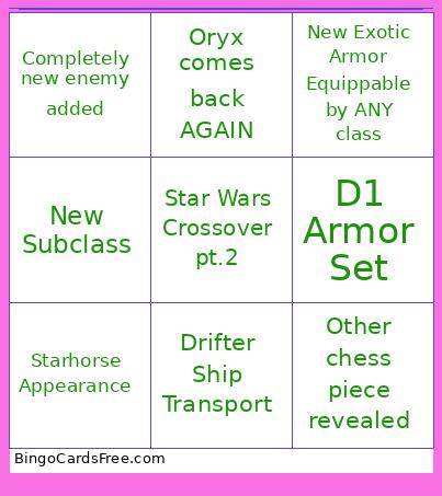 EDGE OF FATE Bingo