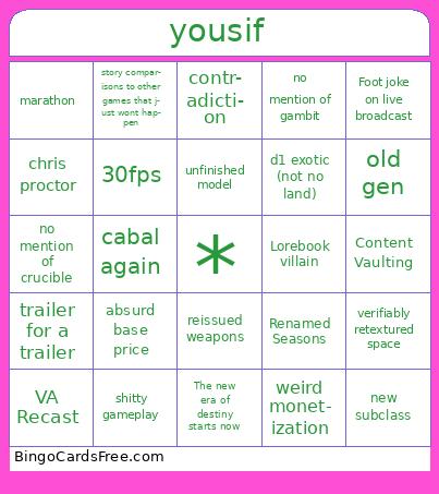 Edging Fate Bingo
