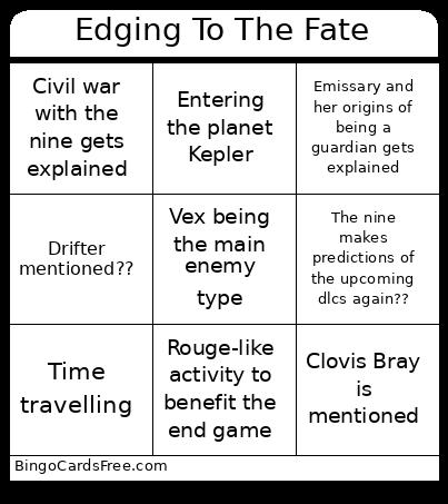 Edging to the fate Bingo