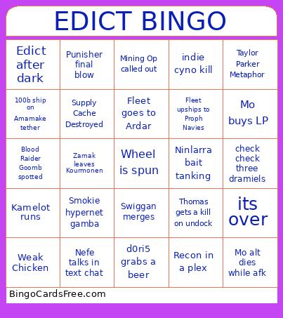 EDICT Bingo