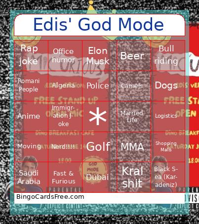 Edis' God Mode Bingo