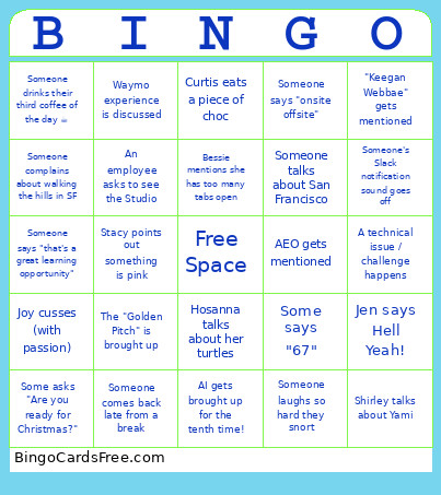 EDU Onsite 2025 Bingo Card