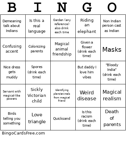 Edwardian Colonialism Bingo Card