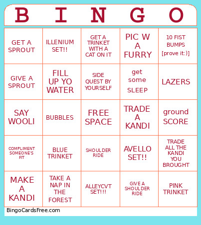 EF Bingo Card