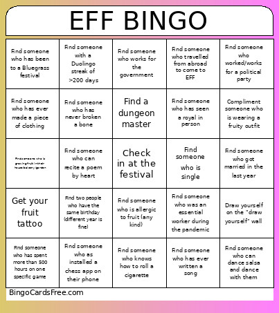 Eff Bingo Card