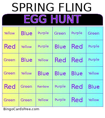 EGG HUNT Bingo